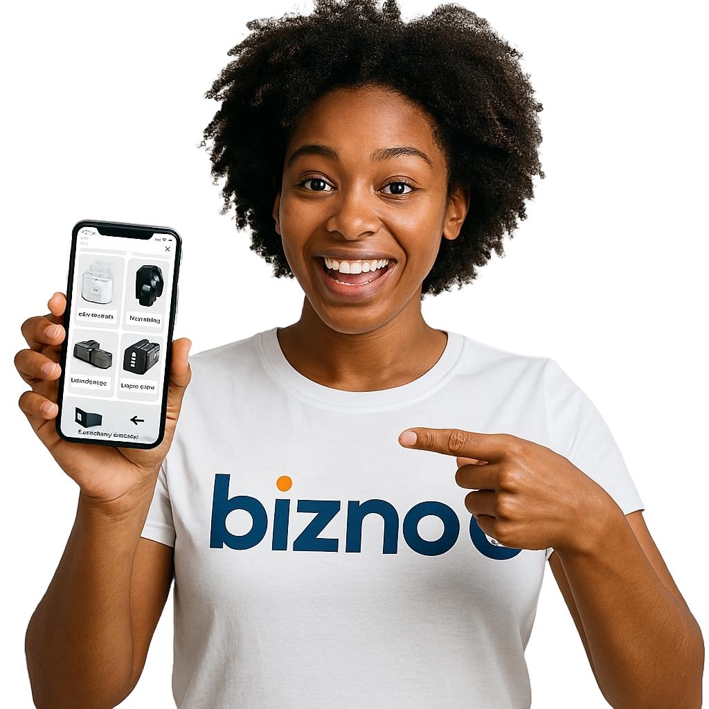 Exemplo de catálogo e vitrine digital criada no Bizno Moçambique